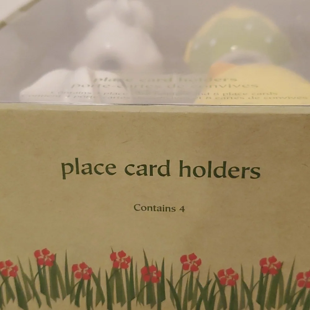 Pier 1 * 4 -Easter Bunny and Chick Place Card Holder